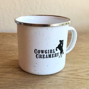 Cowgirl Creamery Sonoma Marin White Enamel Tin Mug Cup